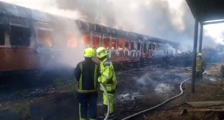 BREAKING NEWS: Bulawayo National Railways Wagons Engulfed in Flames
