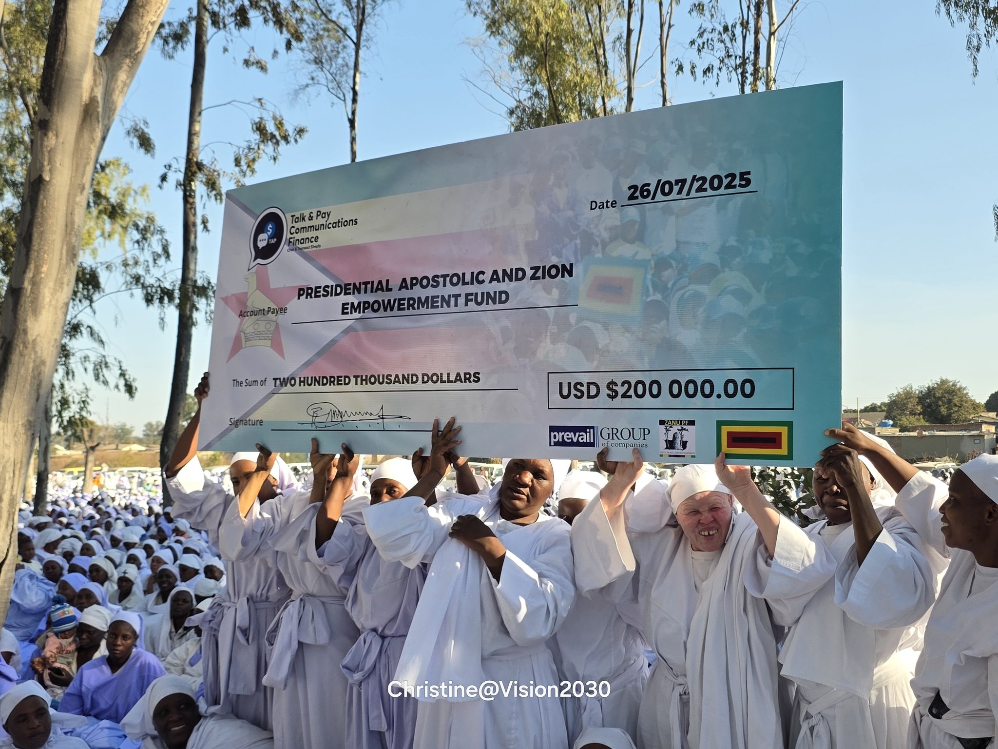 President Mnangagwa Supports Vapostori4ED with Major Empowerment Package