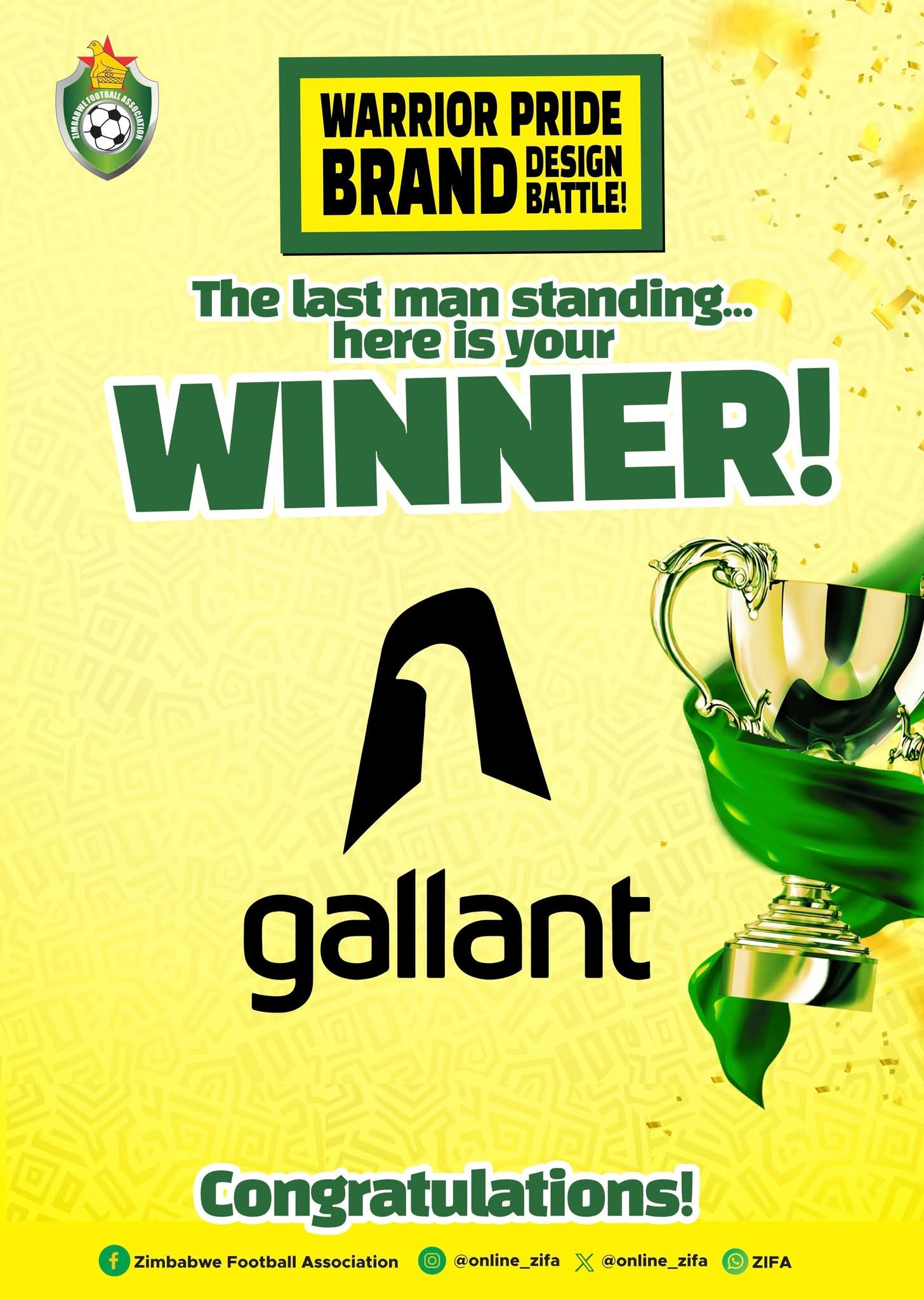 Gallant Wins ZIFA Brand Design Battle
