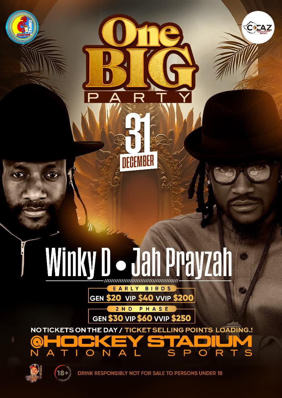 Winky D, Jah Prayzah Set for New Year’s Eve Mega Concert at Hockey Stadium